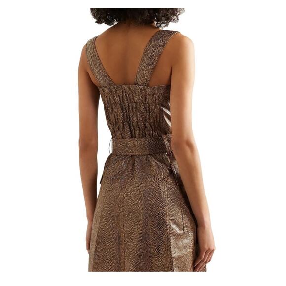 NANUSHKA Lorena Belted Snakeskin Print Vegan Mini Dress Size Small - Picture 2 of 12